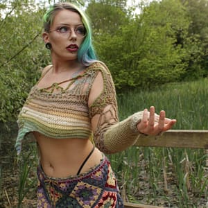 Forest Fairy Grunge Sleeved Top Green